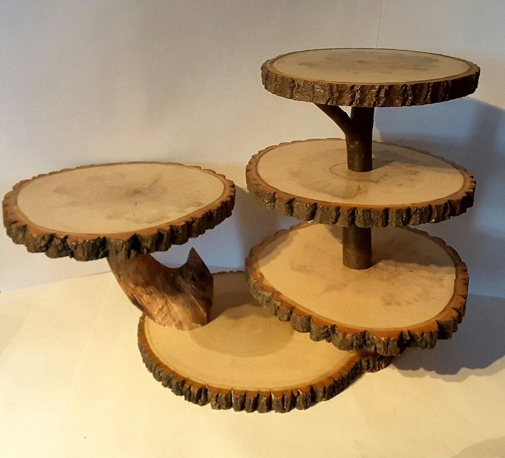 Dessert Display Stands
 tree slice cupcake stand rustic wedding dessert