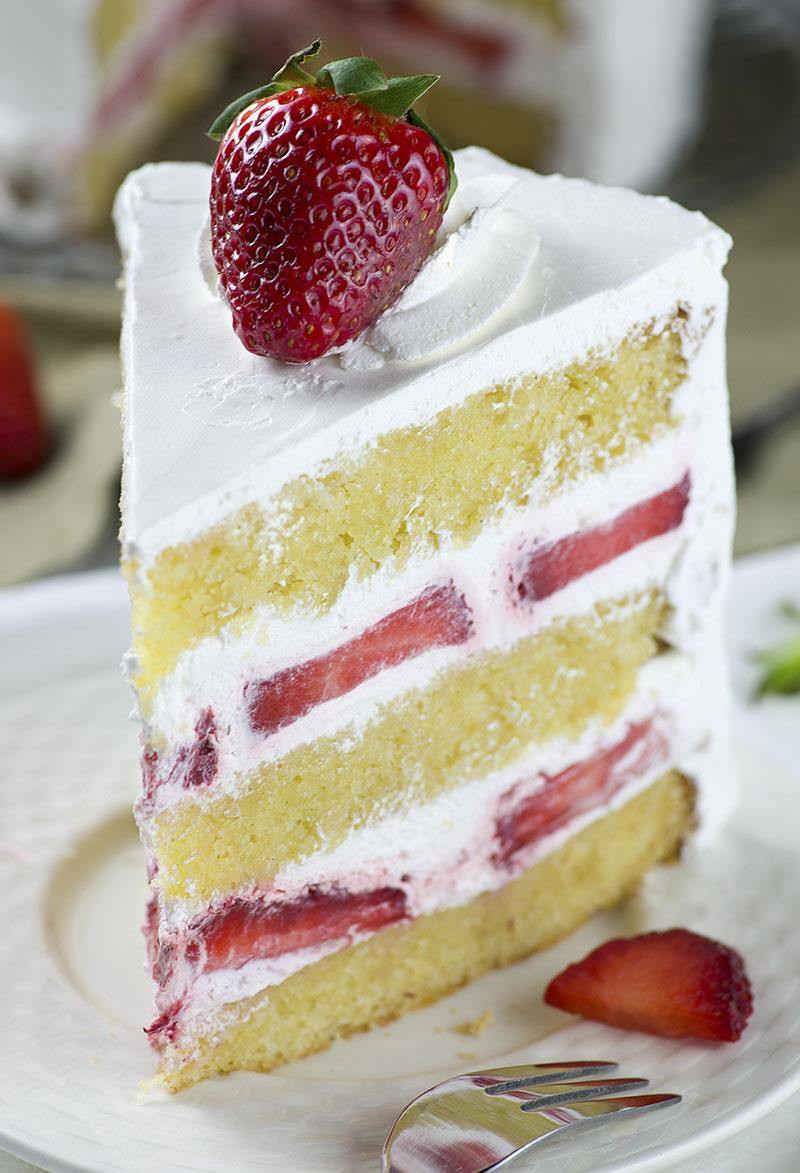 Dessert With Strawberries
 Strawberry Shortcake Cake