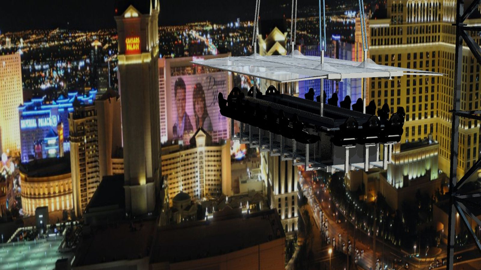 Dinner In Vegas
 Restaurant Features 180 Foot High Dinners in the Sky