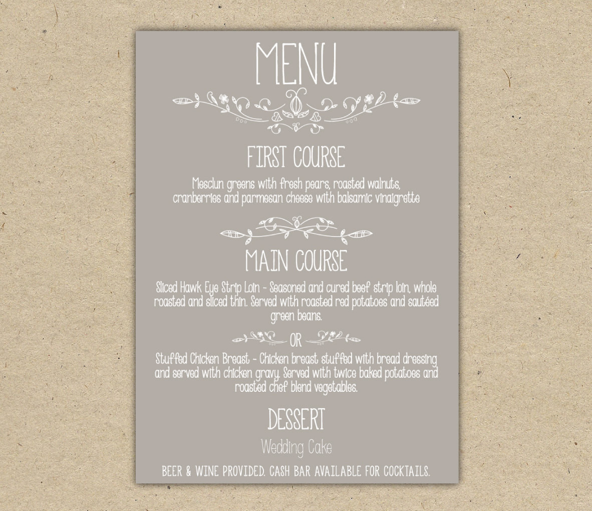 Dinner Menu Template
 Kitchen & Dining