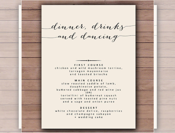 Dinner Menu Template
 Dinner Menu Templates – 36 Free Word PDF PSD EPS