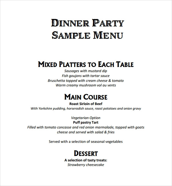 Dinner Menu Template
 9 Event Menu Templates