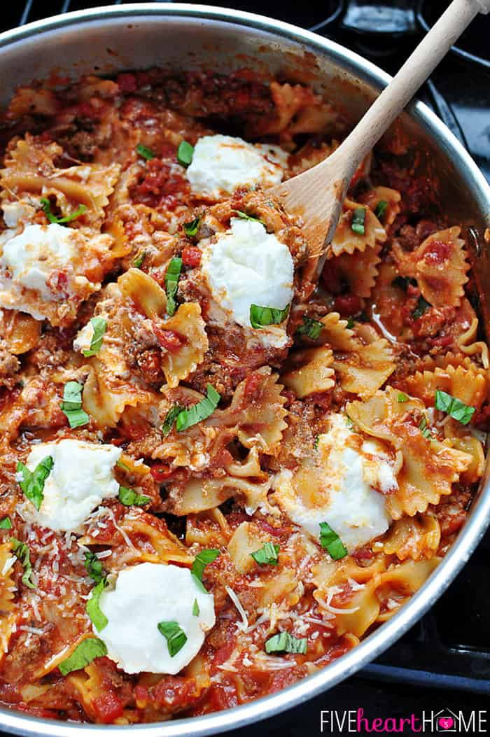 Dinners For One Ideas
 30 Minute Skillet Lasagna