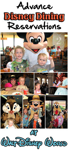 Disney Dinner Reservations
 Disney World Training Dining with Advance Dining Reservations