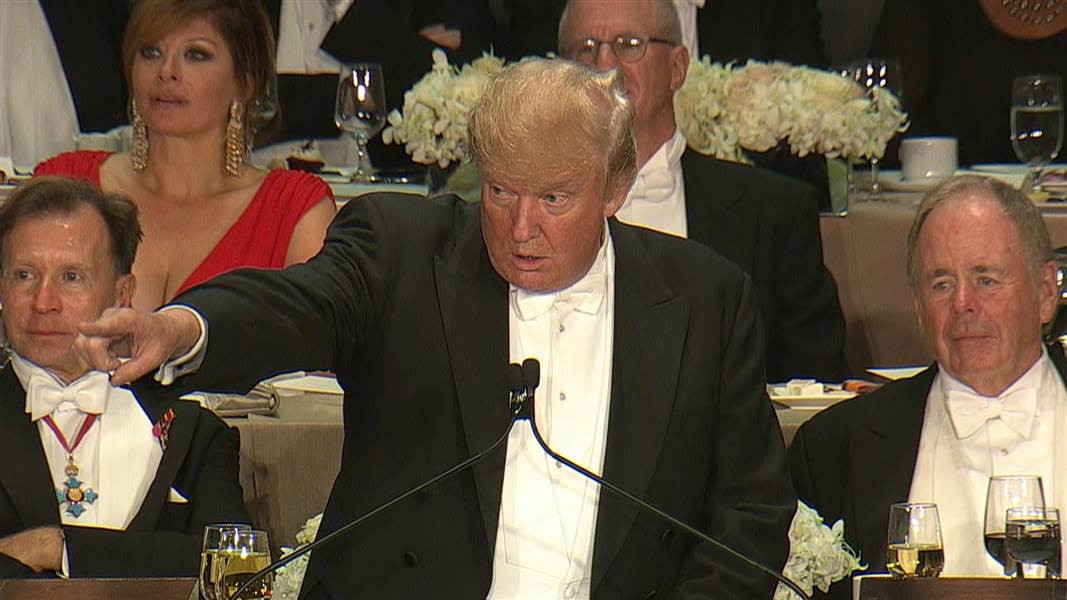 Donald Trump Al Smith Dinner
 Trump Points out Media Tables at Al Smith Dinner NBC News