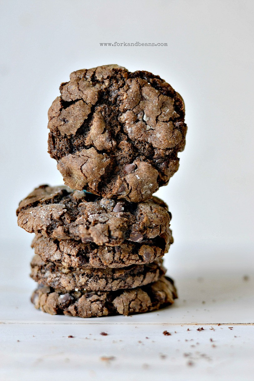 Double Chocolate Chip Cookies
 Double Chocolate Chip Kisses Cookies Fork and Beans
