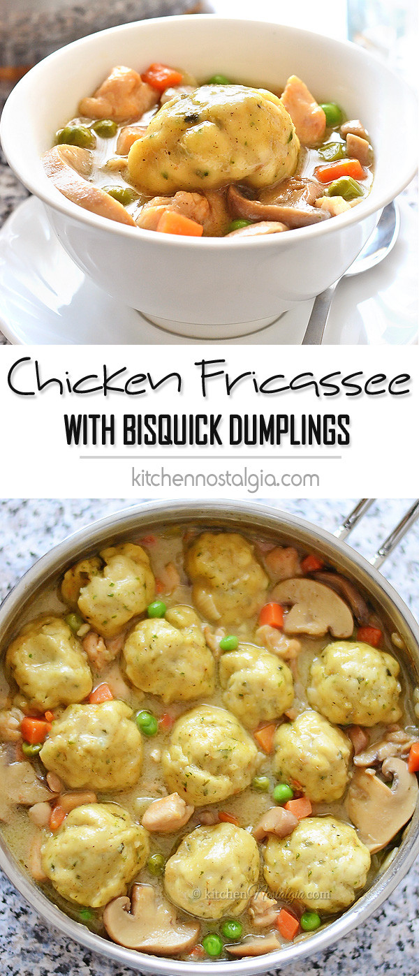 Dumplings With Bisquick
 Chicken Fricassee with Bisquick Dumplings