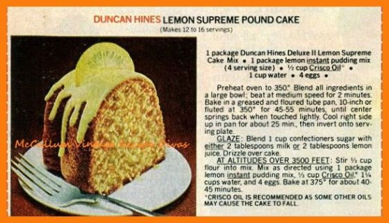 Duncan Hines Lemon Pound Cake
 Pin by Audrey Head on Desserts