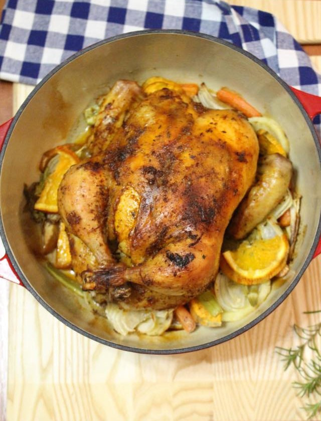 Dutch Oven Whole Chicken
 Dutch Oven Whole Roasted Chicken With Orange Spice Rub