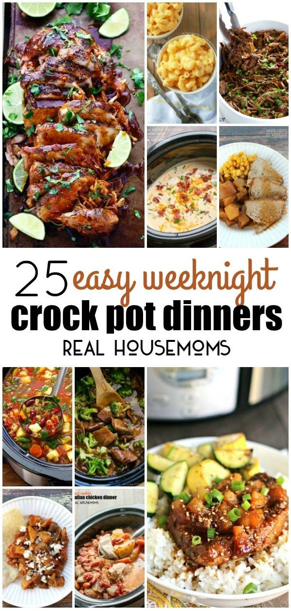 Easy Crockpot Dinners
 Who says dinner has to be hard These 25 EASY WEEKNIGHT