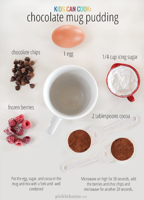 Easy Dessert Recipes For Kids To Make By Themselves
 Kids Can Cook Chocolate Mug Pudding Picklebums