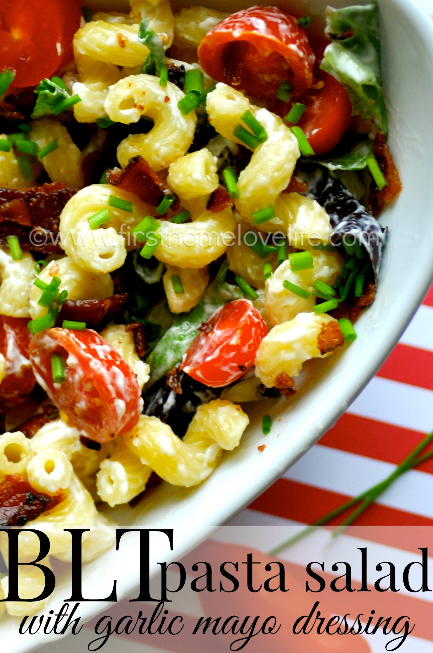 Easy Pasta Salad Recipes
 Garlicky BLT Macaroni Salad First Home Love Life