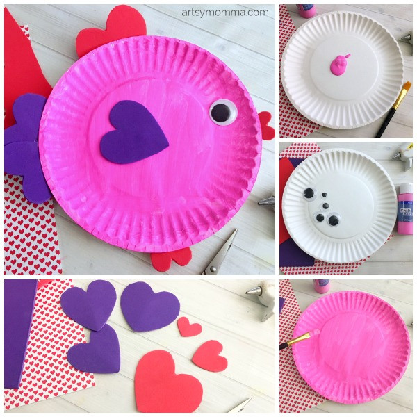 Easy Valentine'S Day Desserts
 Paper Plate Valentine 039 s Day Fish With Heart Shapes