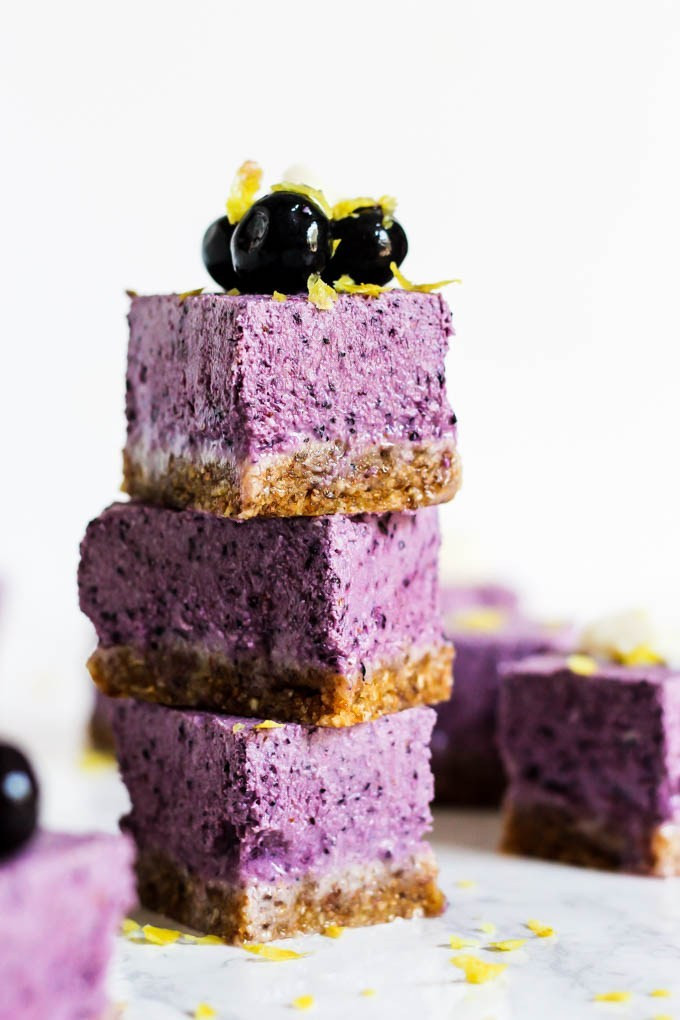 Easy Vegan Desserts No Bake
 No Bake Lemon Blueberry Cheesecake Bars vegan & gluten