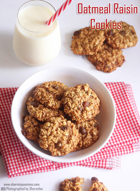 Eggless Oatmeal Cookies
 Eggless Oatmeal Raisin Cookies Recipe Sharmis Passions