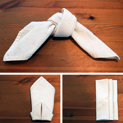 Folded Dinner Napkin
 Serious Entertaining Three Quick and Easy Napkin Folds