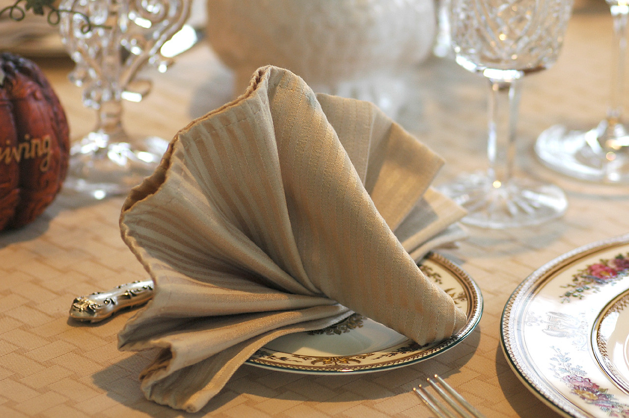 Folded Dinner Napkin
 Savoring Time in the Kitchen Mustard Puffs and How To