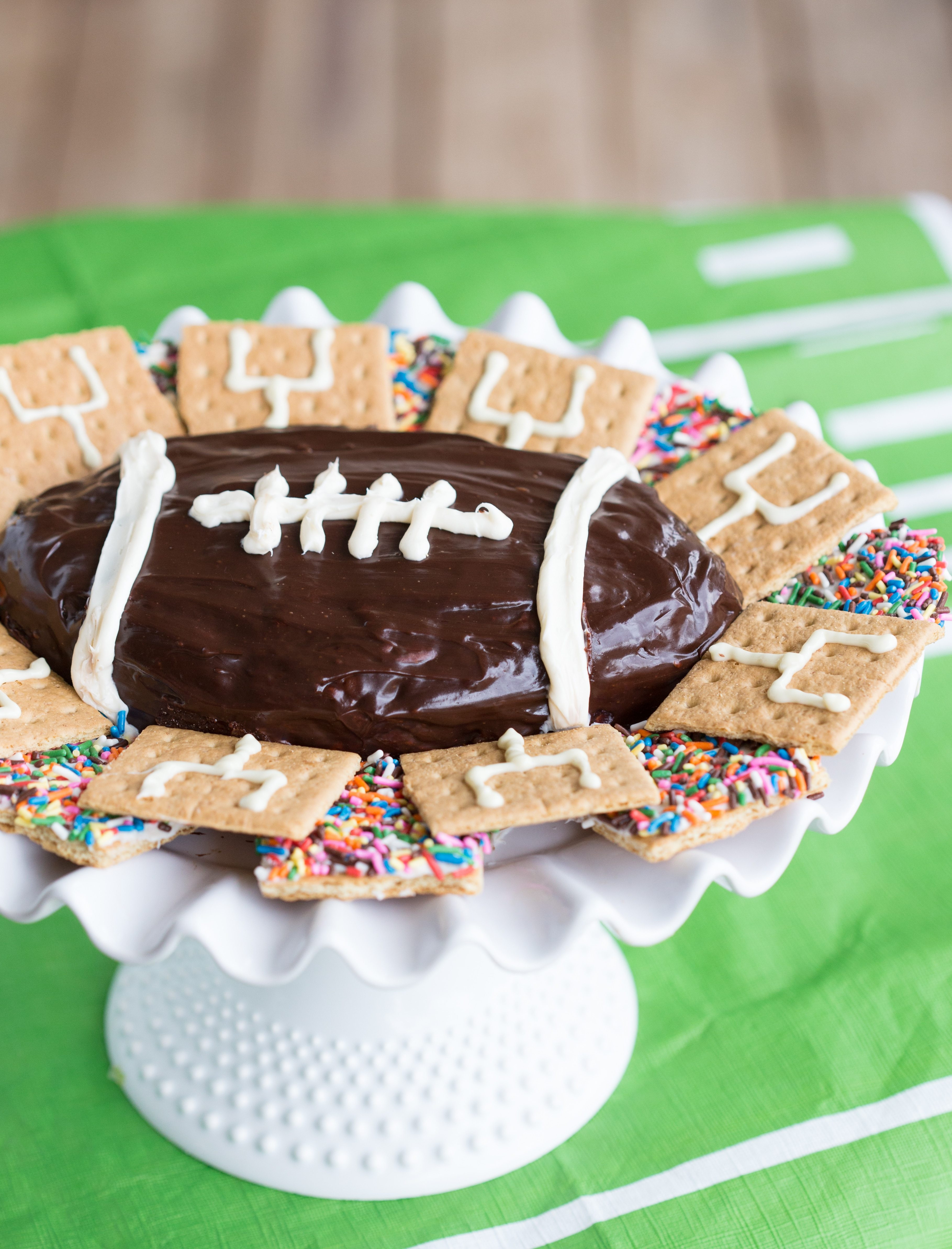 Football Party Desserts
 Football S mores Snickers Brownie Batter Dip Chelsea s