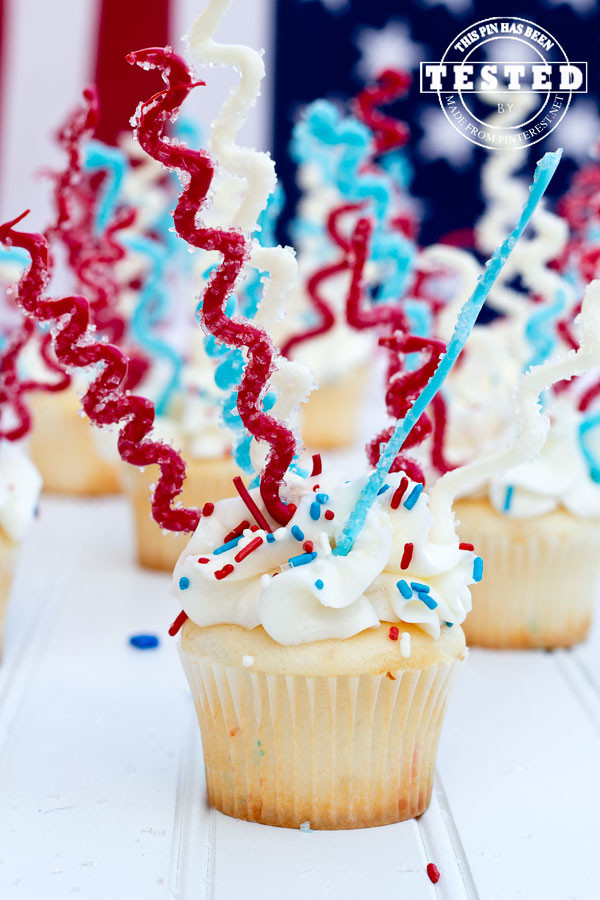 Fourth Of July Cupcakes
 4th of July Sparkler Cupcakes TGIF This Grandma is Fun