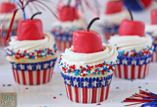 Fourth Of July Cupcakes
 Firecracker Cupcakes for the Fourth of July