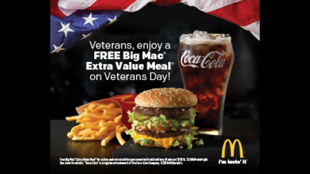Free Dinners On Veterans Day
 McDonalds to offer free meal on Veterans Day
