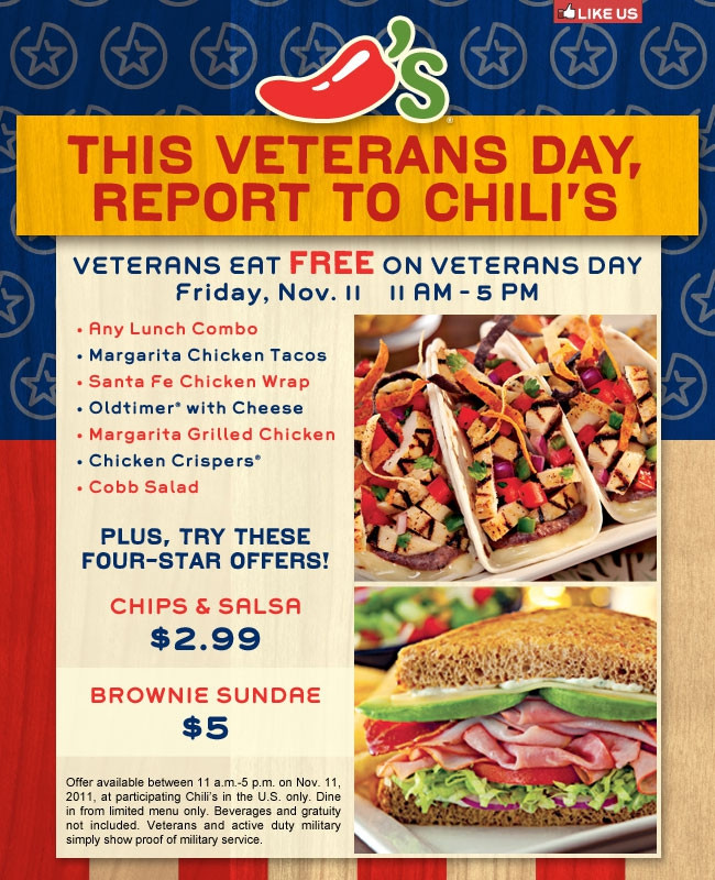 Free Dinners On Veterans Day
 Veterans Day 2011 – Free Meals to Veteran in Venice Florida