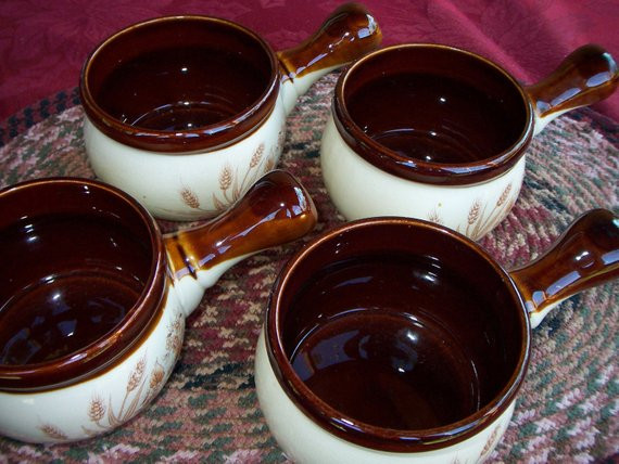 French Onion Soup Bowls
 Soup bowls ceramic french onion soup oven proof set of four