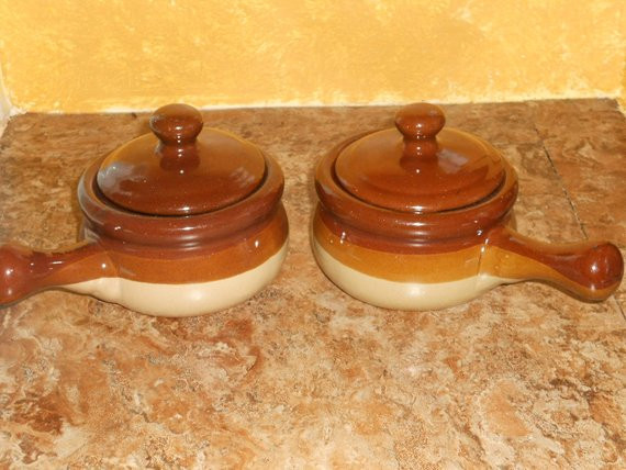 French Onion Soup Bowls
 Stoneware French ion Soup Bowls Crocks With Lids Set of 2