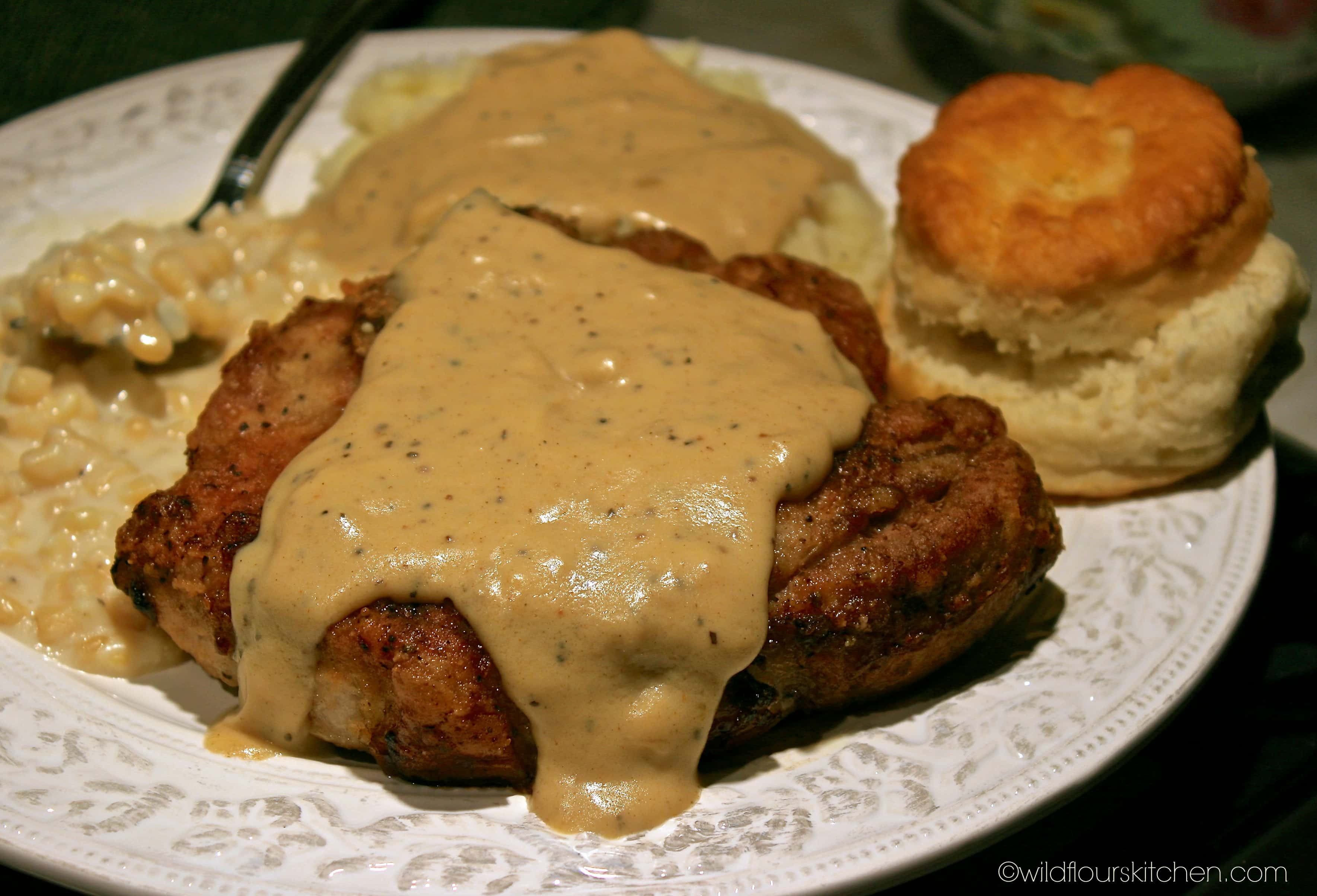 Fried Pork Chops And Gravy
 Southern Fried Pork Chops with Country Gravy Wildflour s