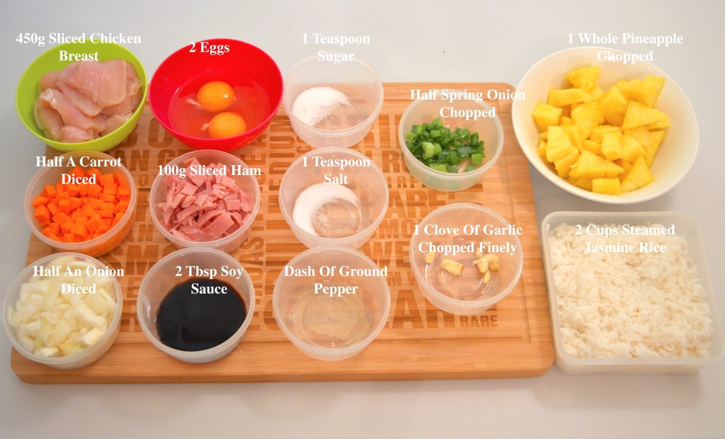 Fried Rice Ingredients
 Pineapple Fried Rice With Chicken Recipe