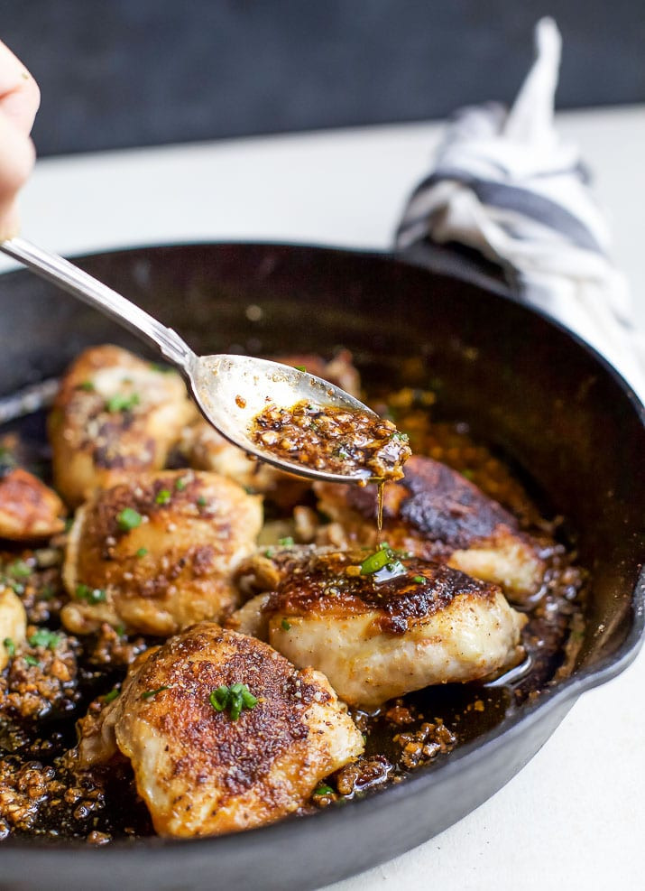 Garlic Chicken Thighs
 Skillet Garlic Parmesan Chicken Thighs