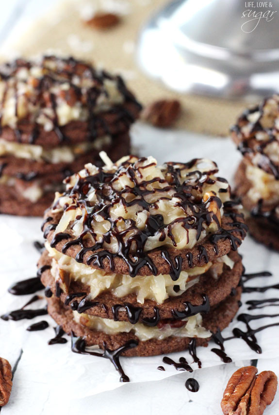 German Chocolate Cake Cookies
 German Chocolate Cookie Stacks Life Love and Sugar