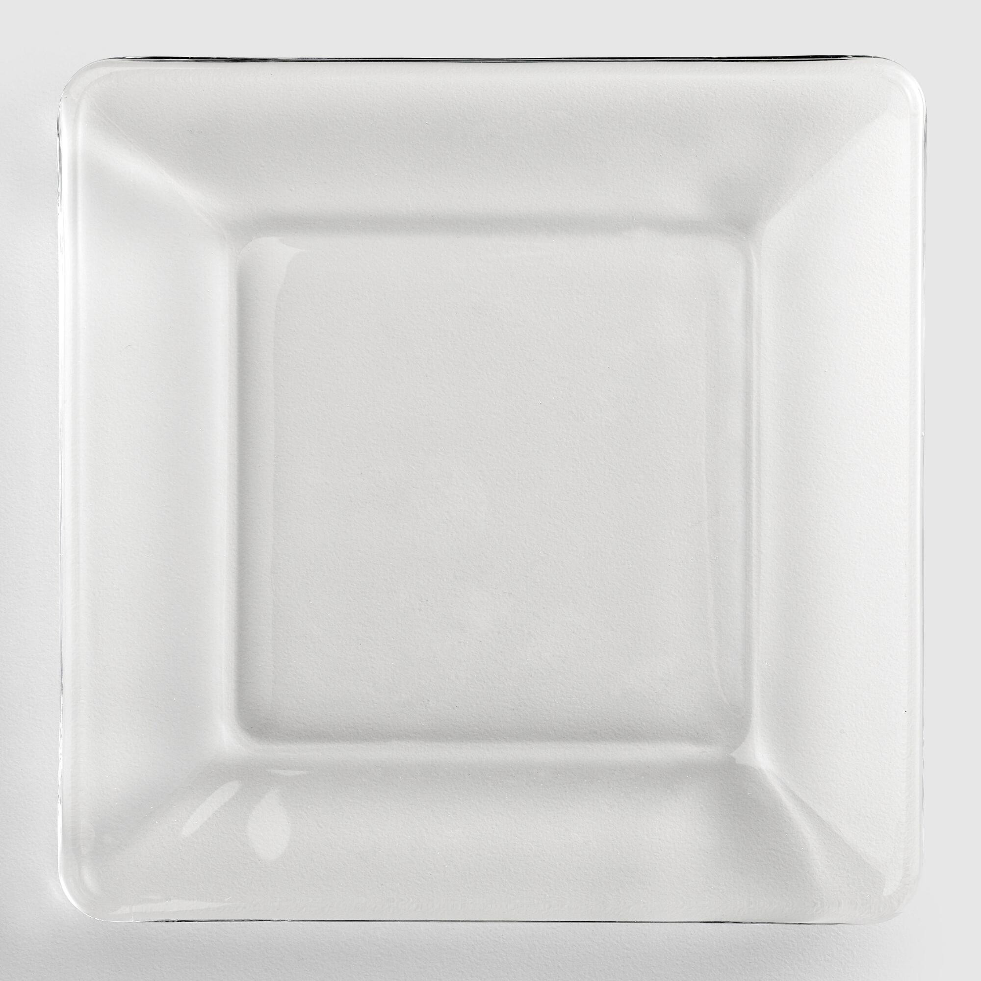 Glass Dessert Plates
 Tempo Square Glass Dessert Plate