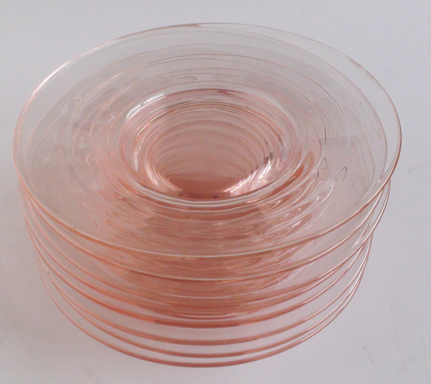 Glass Dessert Plates
 Vintage Pink Depression Glass Dessert Plates Set of 8