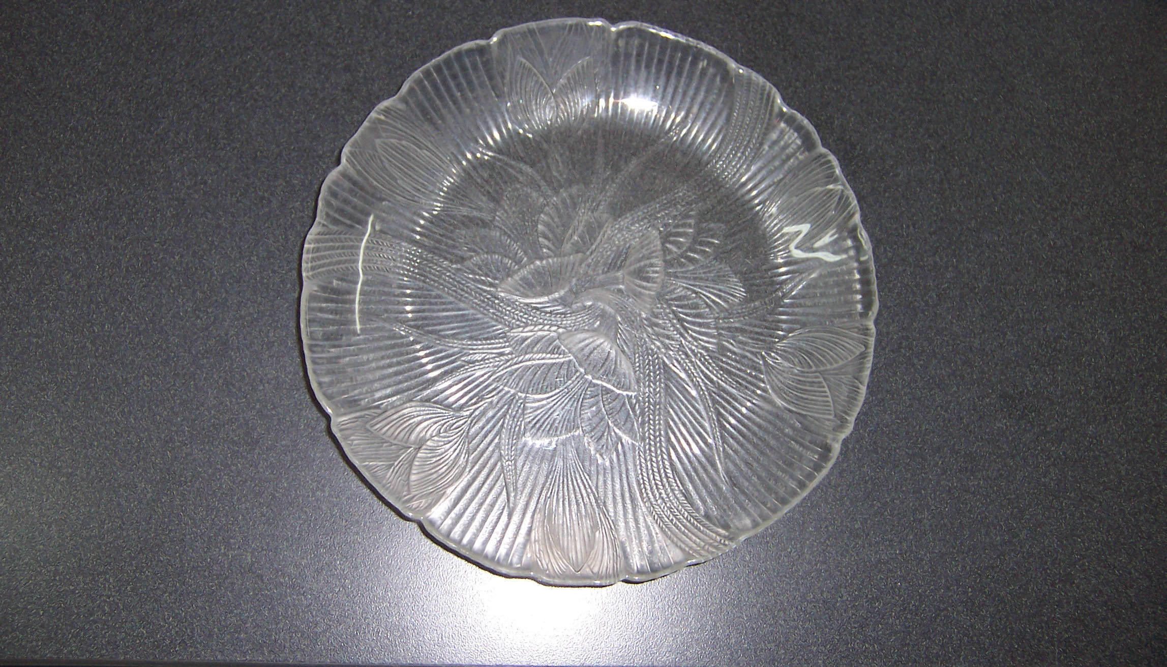 Glass Dinner Plates
 Triple A Resale 2 Clear Glass Leaf Pattern Dinner Plates