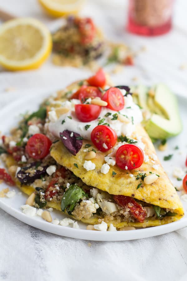 Greek Dinner Recipes
 Simple Greek Quinoa Dinner Omelets with Feta and Tzatziki