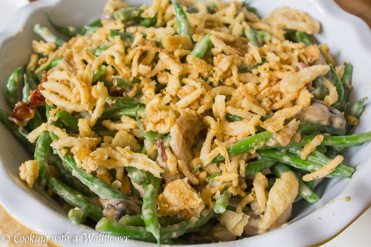 Green Bean Caserole
 Creamy Green Bean Casserole with Bacon and Mushrooms