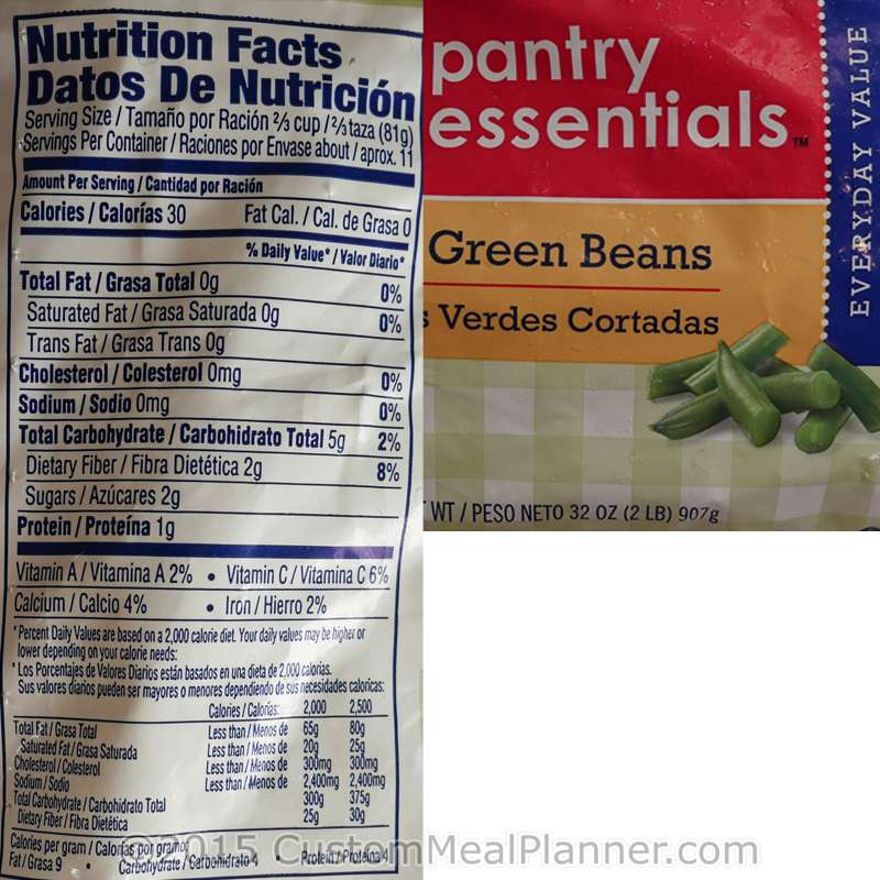 Green Bean Nutrition Facts
 Nutritional Information For Green Beans