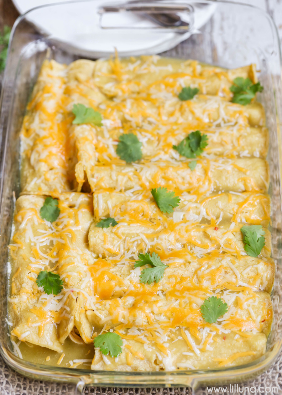 Green Chicken Enchiladas
 BEST Green Chile Chicken Enchiladas recipe