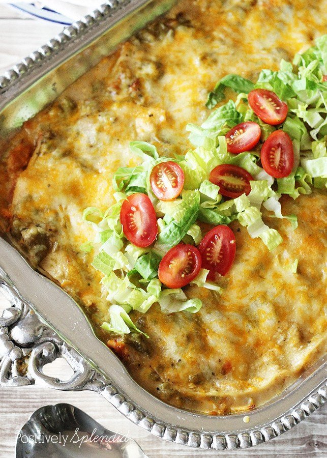 Green Chicken Enchiladas
 Green Chile Chicken Enchiladas Casserole Recipe