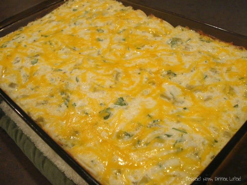 Green Chili Chicken Enchiladas
 Cheese & Green Chili Enchiladas Dessert Now Dinner Later