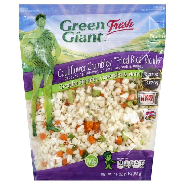 Green Giant Riced Cauliflower
 Green Giant Fried Rice Blend Cauliflower Crumbles from