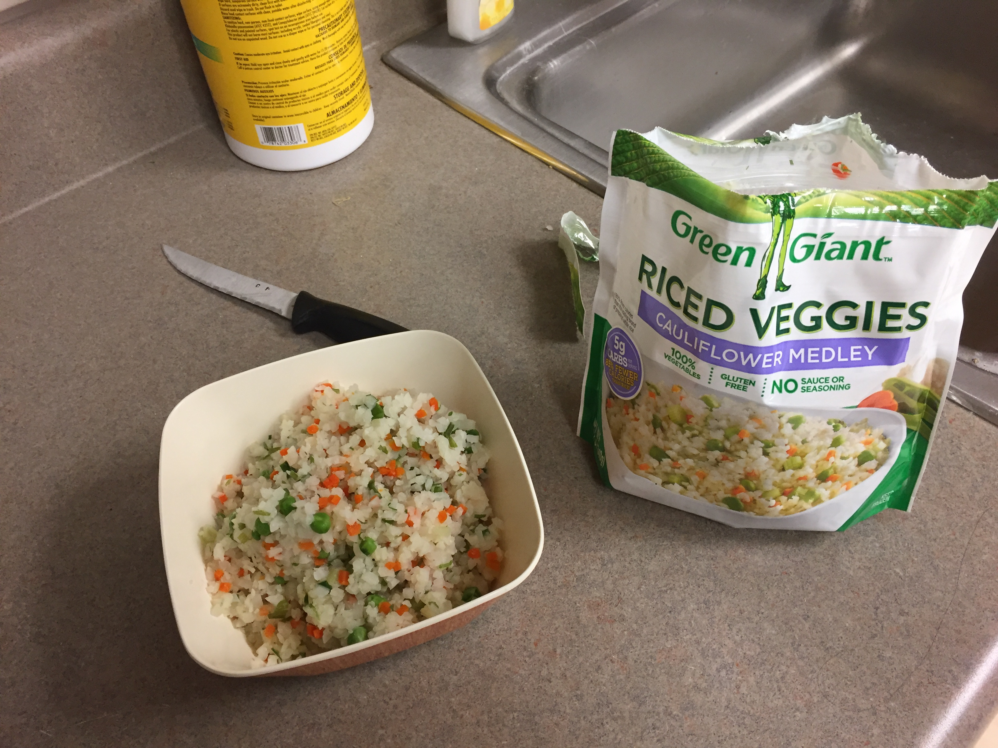 Green Giant Riced Cauliflower
 Green Giant Cauliflower rice only 100 cals for the bag