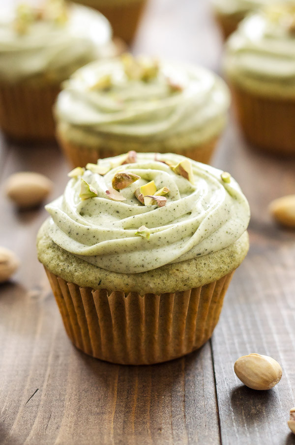 Green Tea Cupcakes
 Pistachio Green Tea Cupcakes with Matcha Cream Cheese