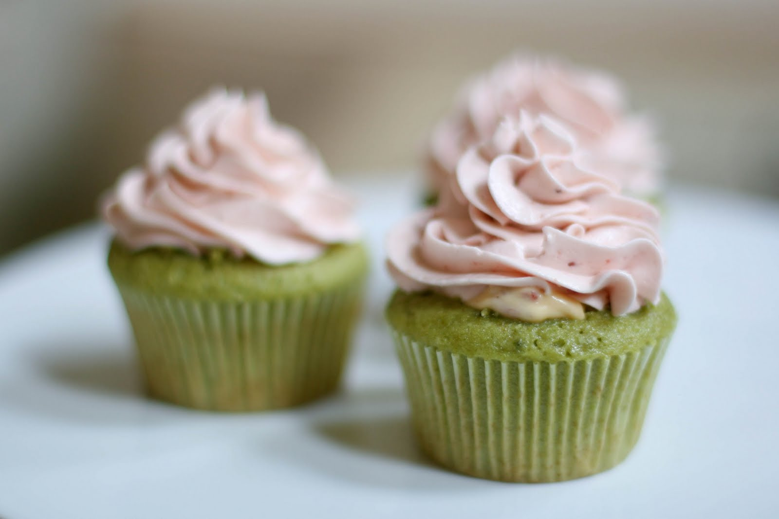 Green Tea Cupcakes
 Une deux senses Green Tea & Strawberry Cupcakes