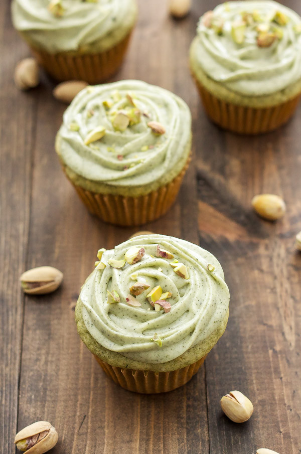 Green Tea Cupcakes
 Pistachio Green Tea Cupcakes with Matcha Cream Cheese