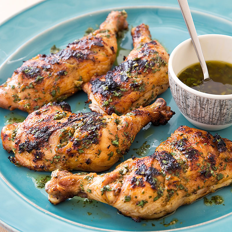 Grilled Chicken Legs
 Grilled Chicken Leg Quarters with Lime Dressing