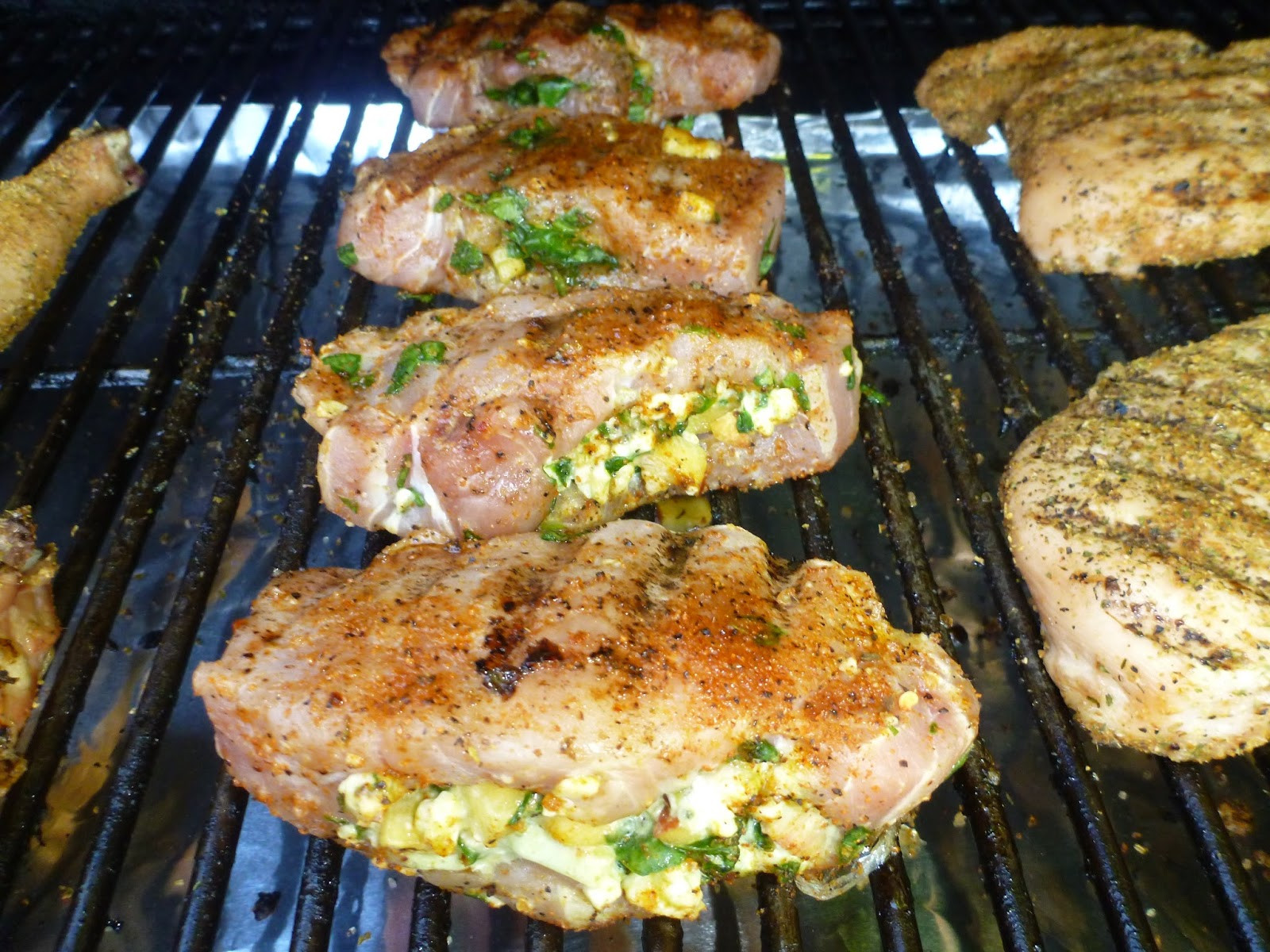 Grilled Stuffed Pork Chops
 blue cheese stuffed pork chops