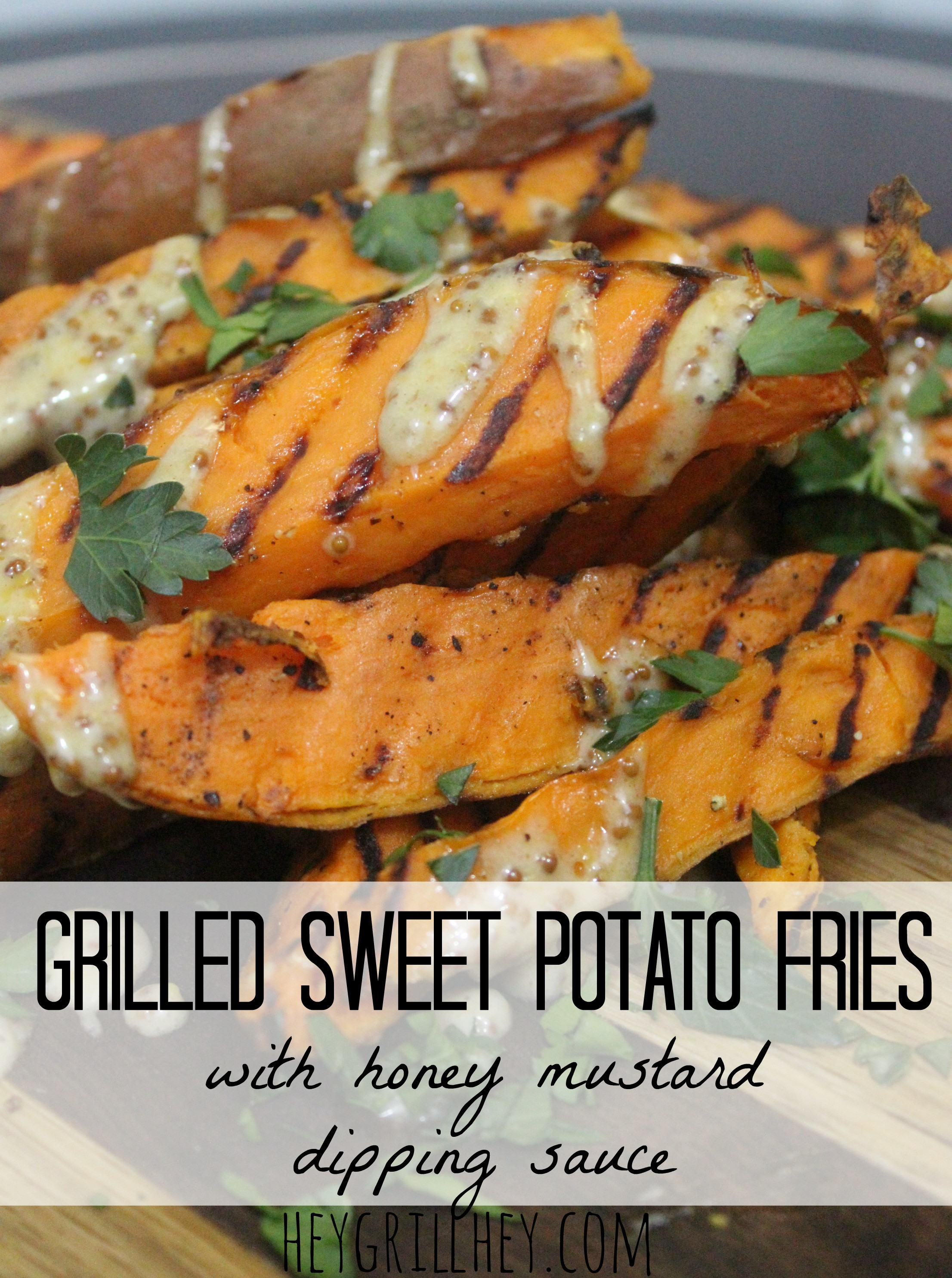 Grilled Sweet Potato Fries
 Grilled Sweet Potato Fries with Honey Mustard