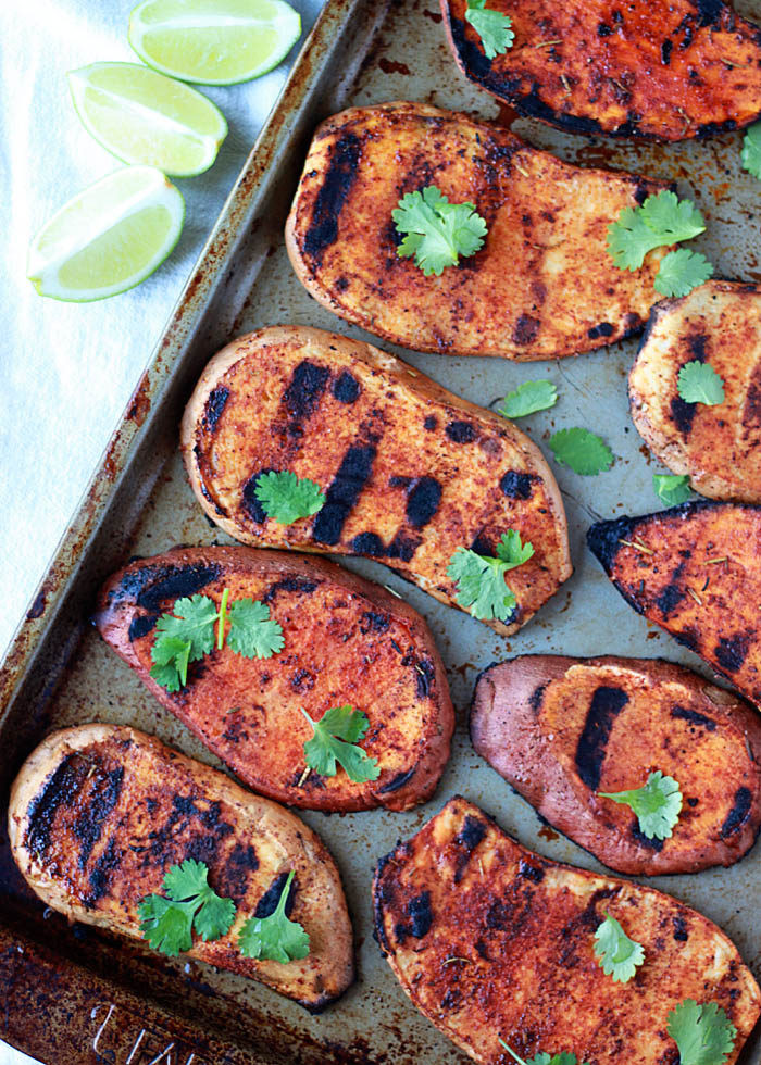 Grilled Sweet Potato
 Smoky Grilled Sweet Potatoes with Cilantro & Lime